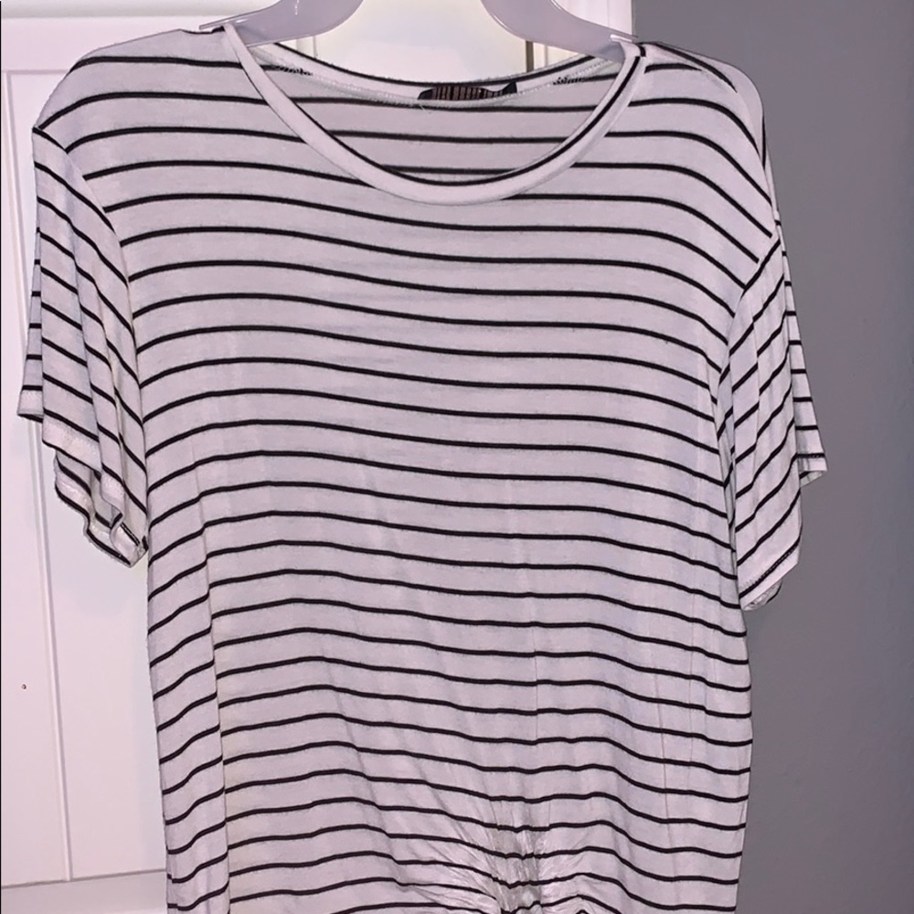 White and Black Striped Shirt